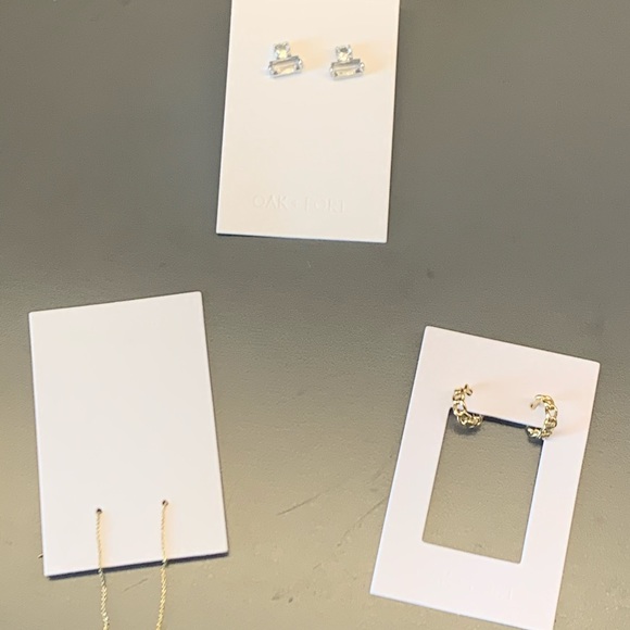 NWT Oak + Fort three pairs of minimal earrings - Picture 2 of 3